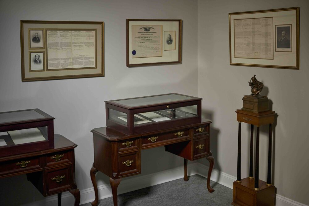 Documents on display at Raab
